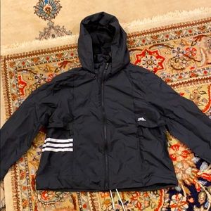 Cropped Adidas Windbreaker with hiding hoodie